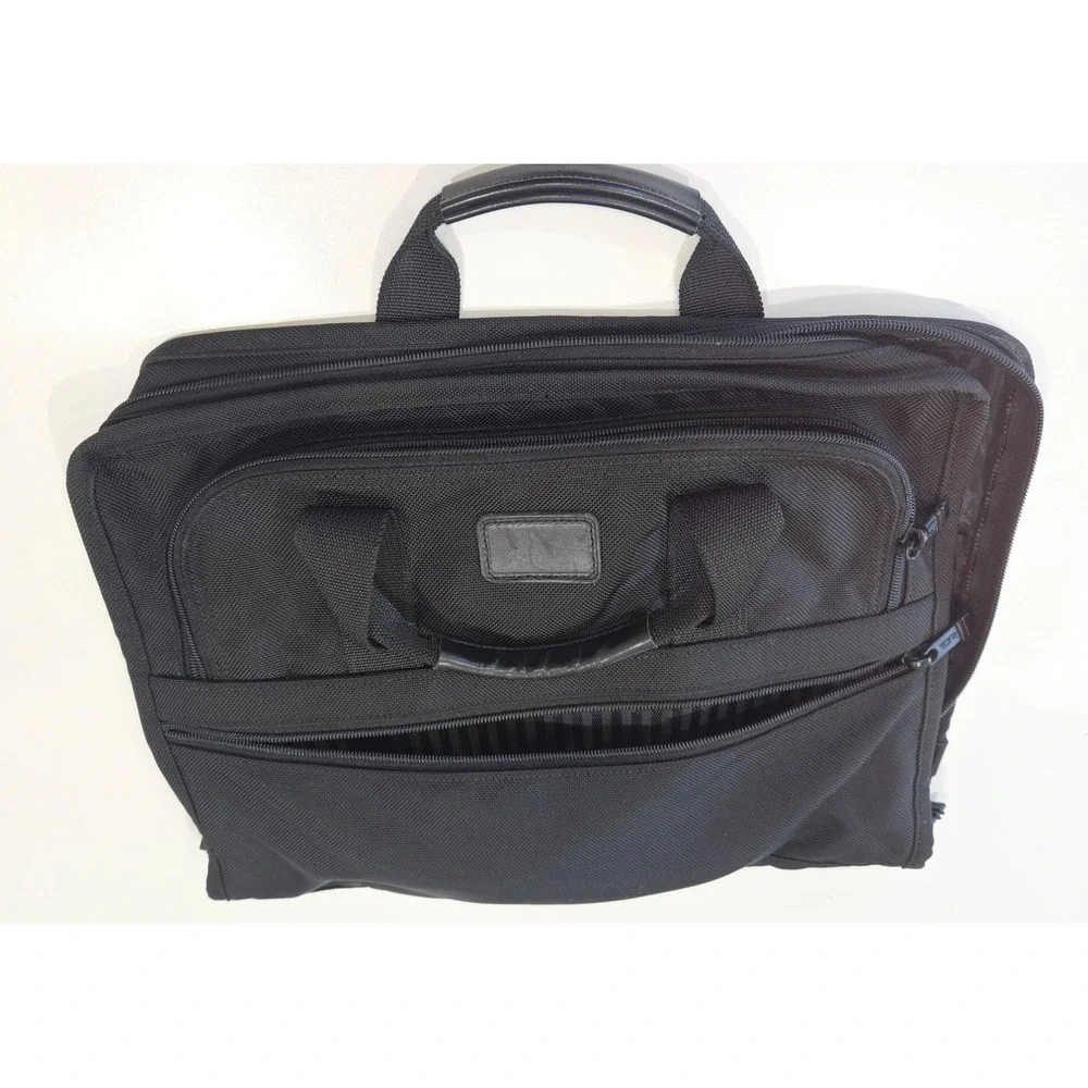TUMI Black Ballistic Nylon Zip Around Expandable Document Organizer Briefcase